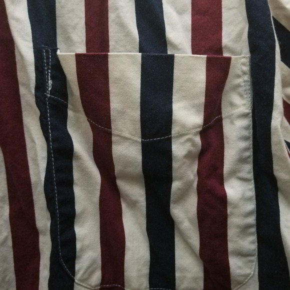 Natural Issue L RW&B Striped Multicolor Button-Down Shirt 52" 31" 10.25" - Picture 6 of 14